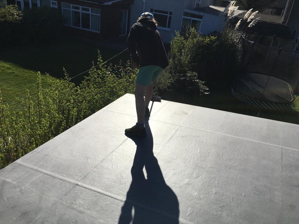 Installing rubber roof on garden room